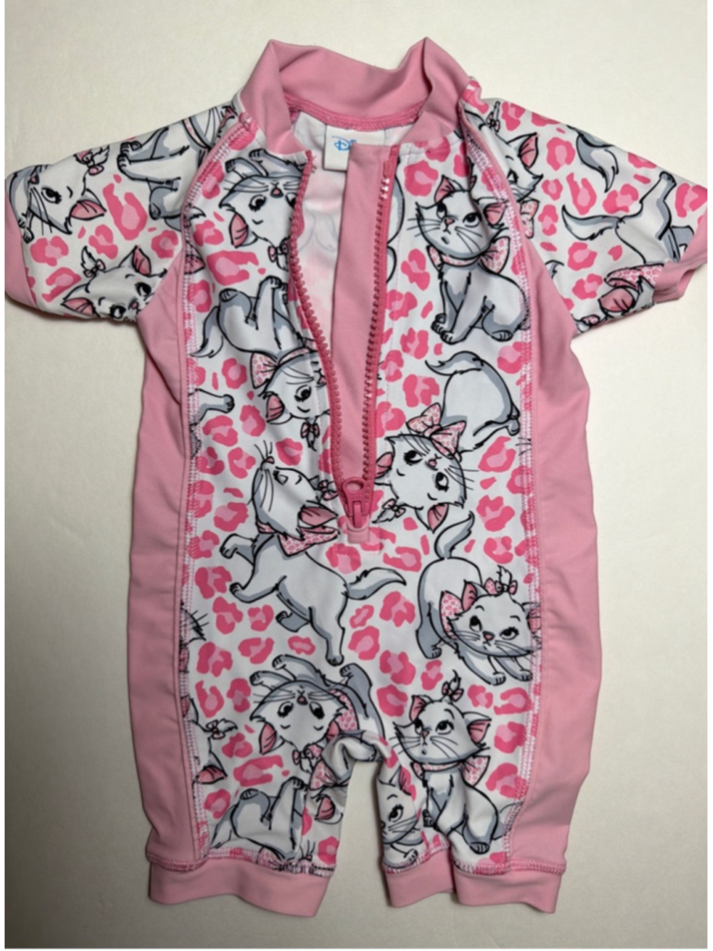 Baby Disney Marie Aristocats Cat Zip-Up One Piece Rashguard Swimsuit 3-6 Months